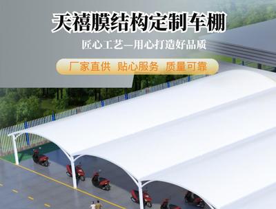 天禧膜結構充電樁雨棚 小區(qū)充電樁雨棚的安裝與景觀設計融合
